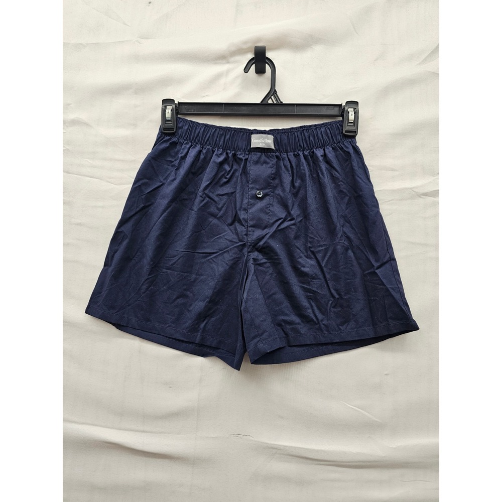 Goodfellow & Co Mens Woven Boxer Shorts Navy Cotton Casual Size Small